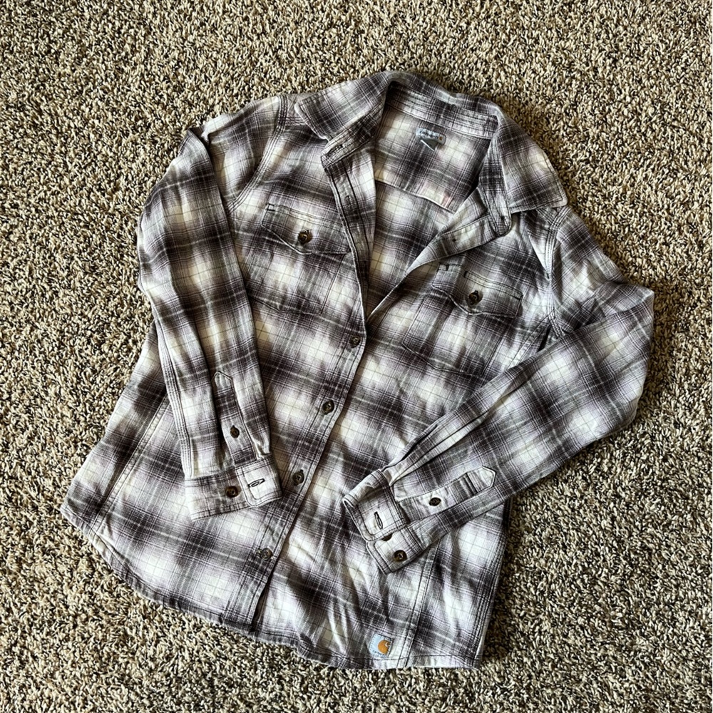 Plaid Button-Up Shirt - Gray